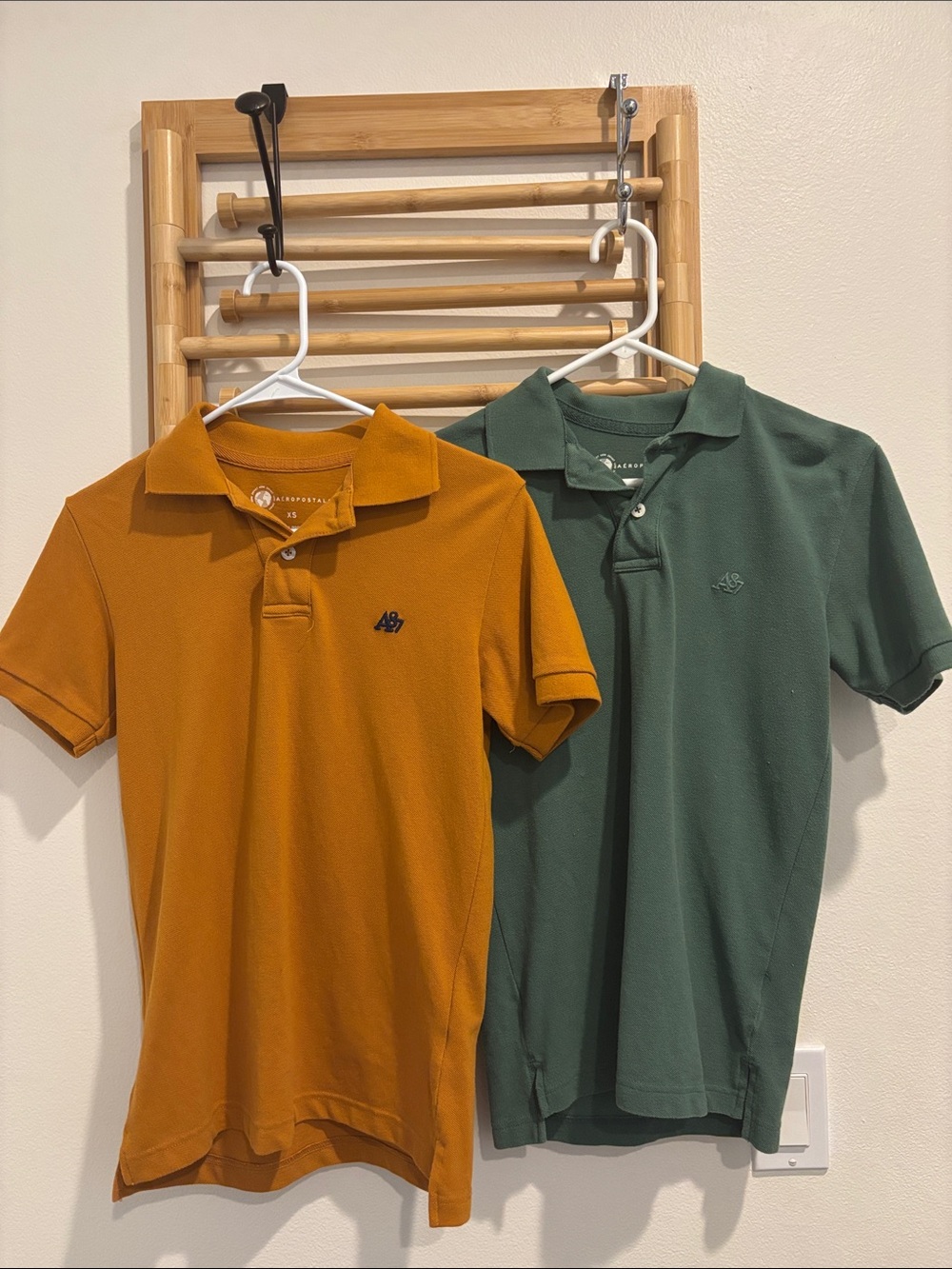 Aeropostale Men's Polo Shirts - Mustard Yellow & Forest Green